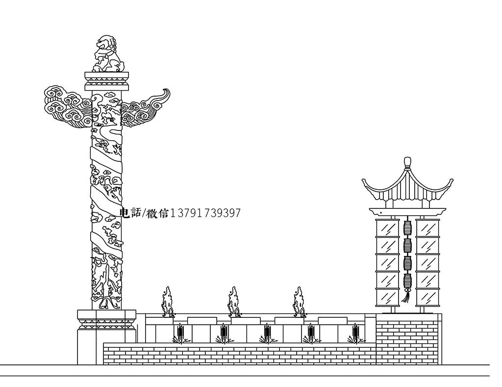 汉白玉华表图纸样式